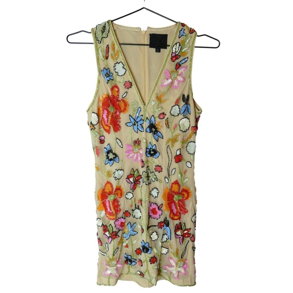 Embellished Sequin Floral Mini Dress - Picture 7 of 9